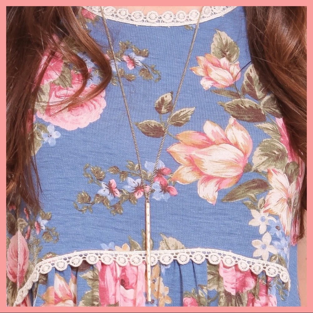 🦋LAST ONE!!🦋FLORAL VINTAGE WASH BABYDOLL DRESS🦋 - Picture 2 of 2